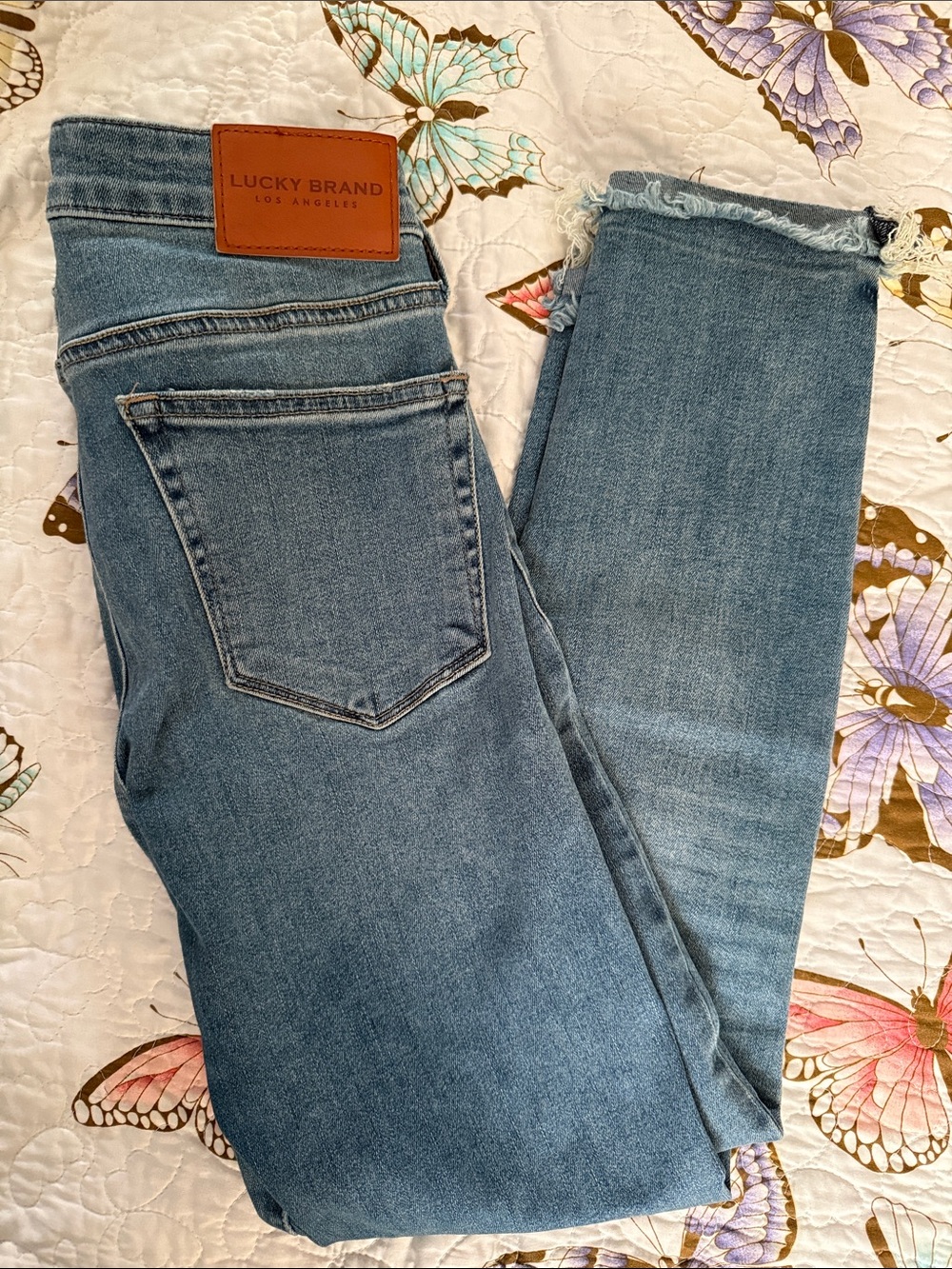 Lucky Brand Mid Rise Skinny Ava Skinny Jeans in Blue Waist 28 Size 6